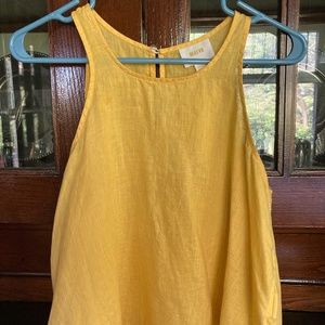 Maeve linen swing tank top anthropologie, XS yellow